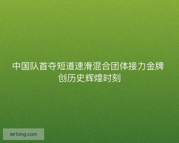 中国队首夺短道速滑混合团体接力金牌 创历史辉煌时刻
