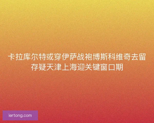 卡拉库尔特或穿伊萨战袍博斯科维奇去留存疑天津上海迎关键窗口期 卡拉库尔特或穿伊萨战袍博斯科维奇去留存疑天津上海迎关键窗口期
